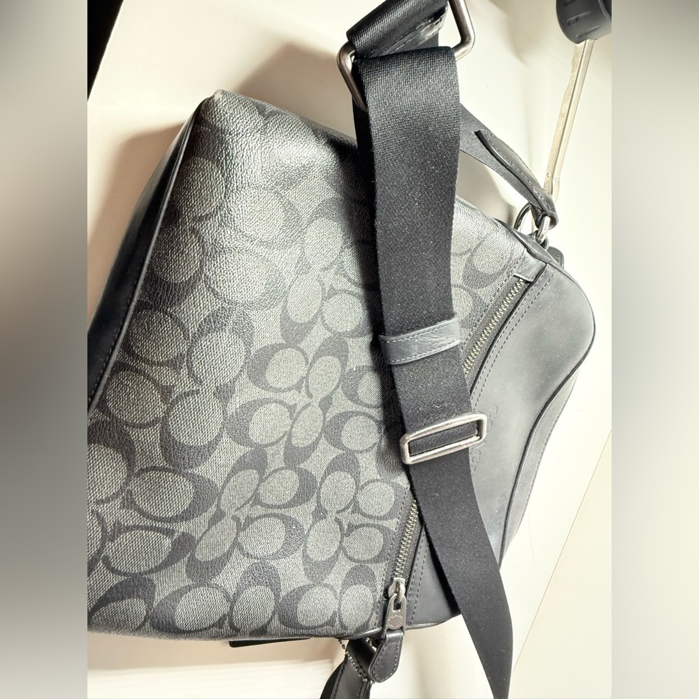 Coach Mens Crossbody Flight Bag Leather Black - Picture 11 of 11